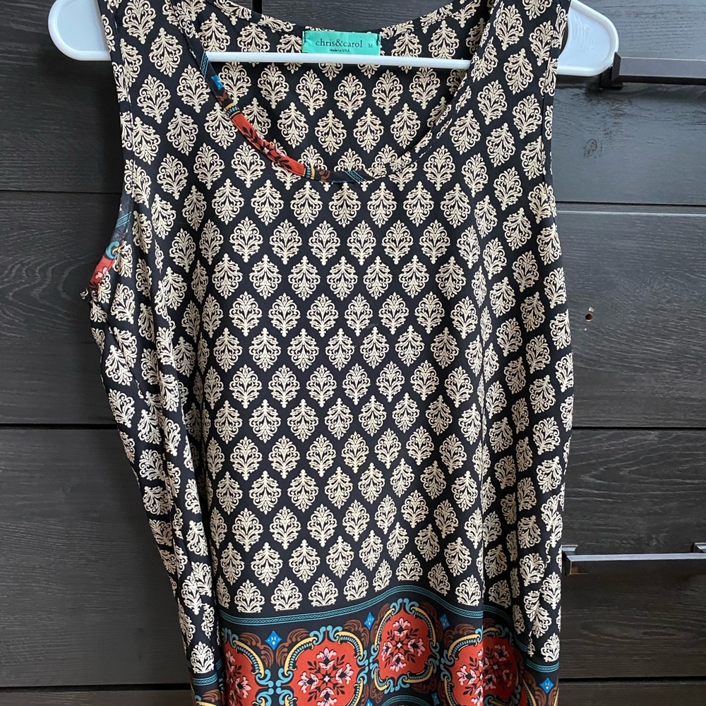 Flared open back tank top